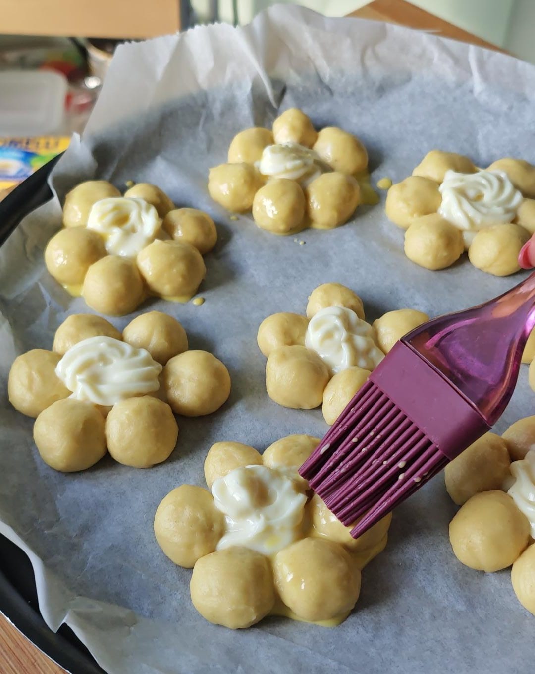 🌸Soffici Fiori di Pan Brioche e crema al budino — Passo 5