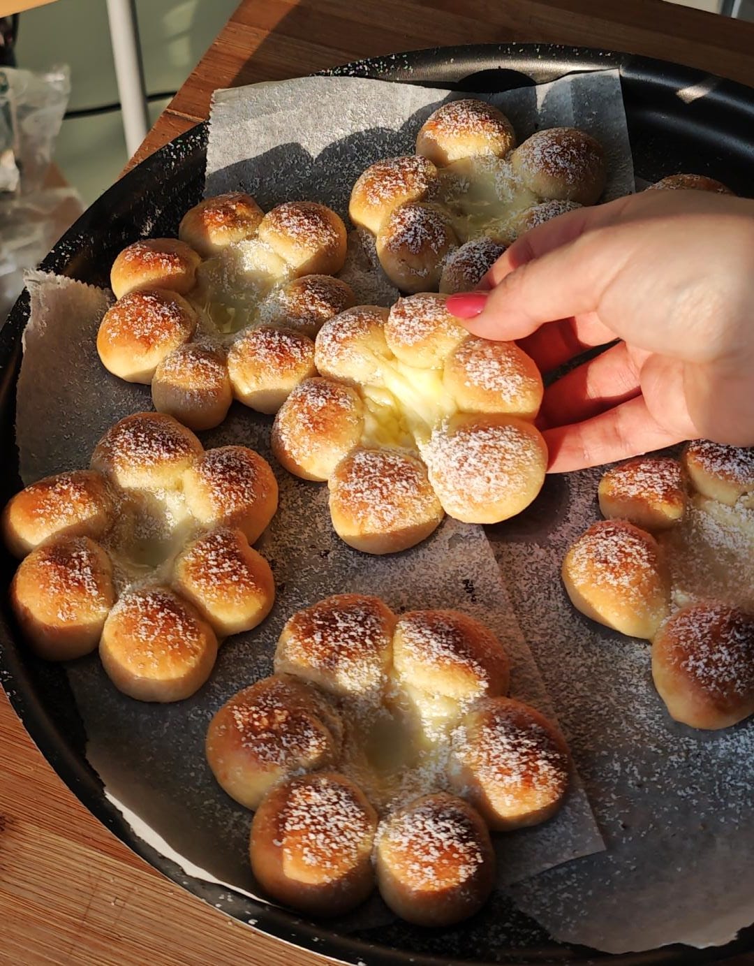 🌸Soffici Fiori di Pan Brioche e crema al budino - ricetta di afuocolento