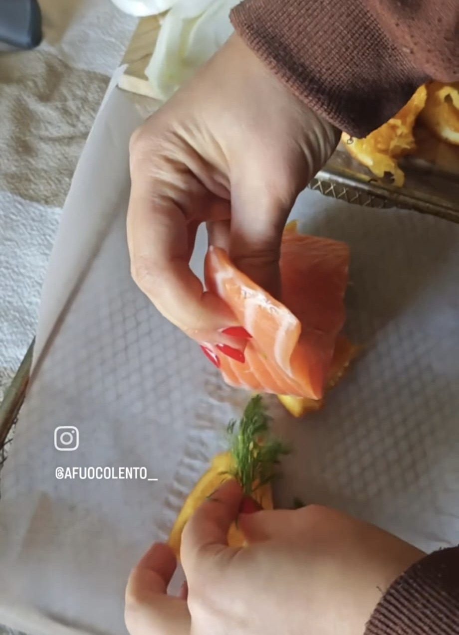 Salmone e Finocchi con salsina all'arancia — Passo 2