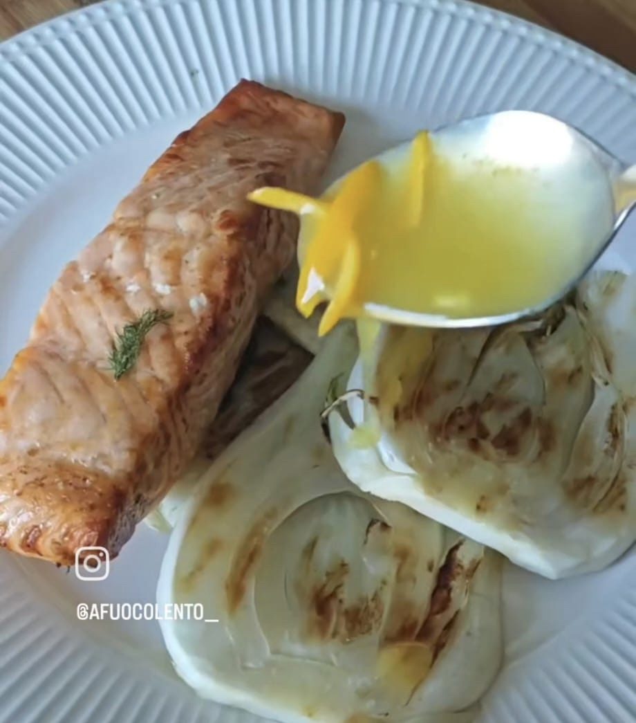 Salmone e Finocchi con salsina all'arancia — Passo 4